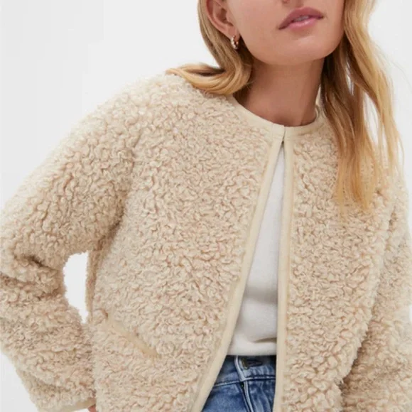 Tuckernuck Hyacinth House Cream Sherpa Cameron Jacket Size Small - Picture 3 of 8